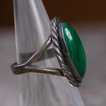 Vintage Sterling Malachite Roper Ring 5