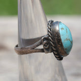 Vintage Sterling Turquoise Ring 4.5