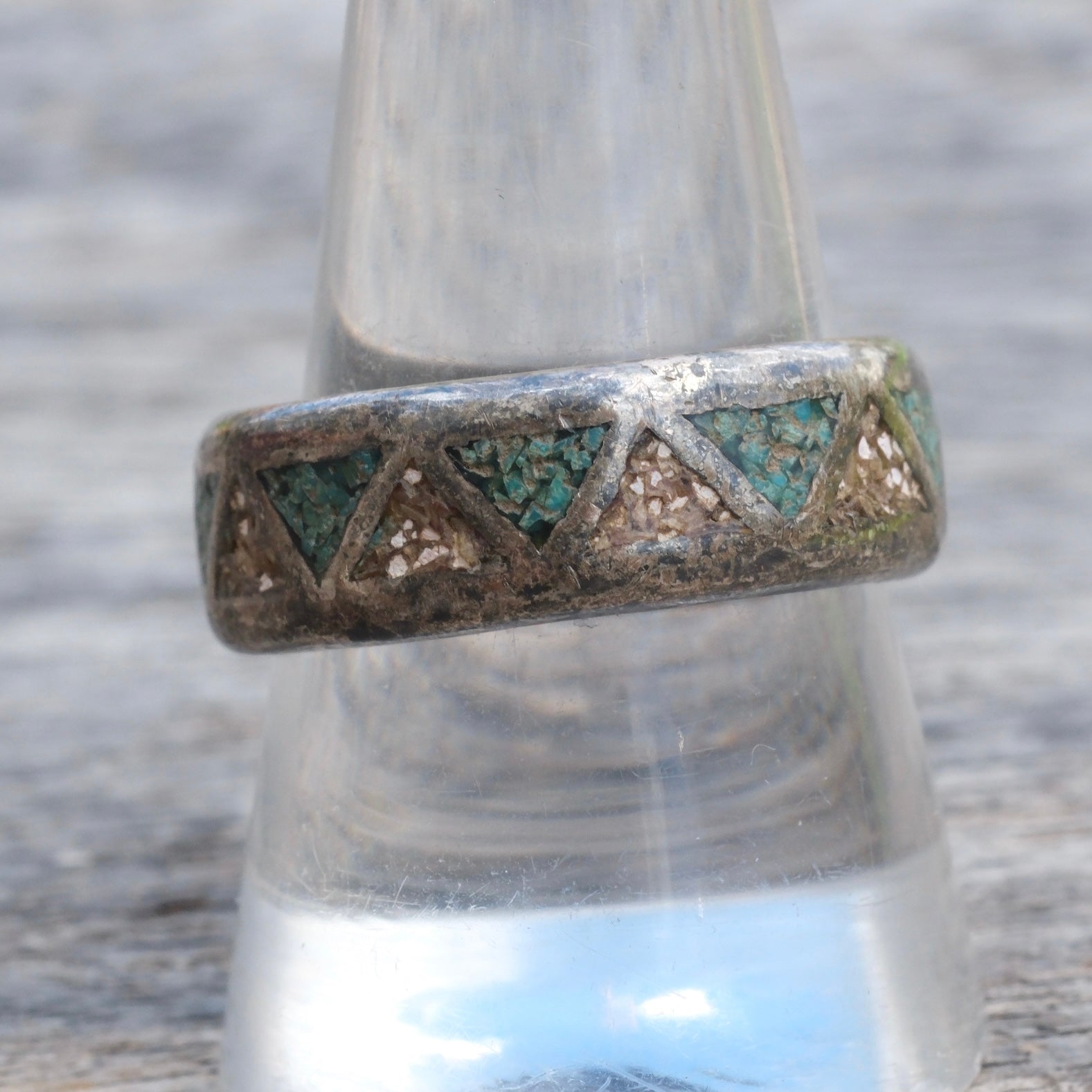 Vintage Sterling Inlay Band 10