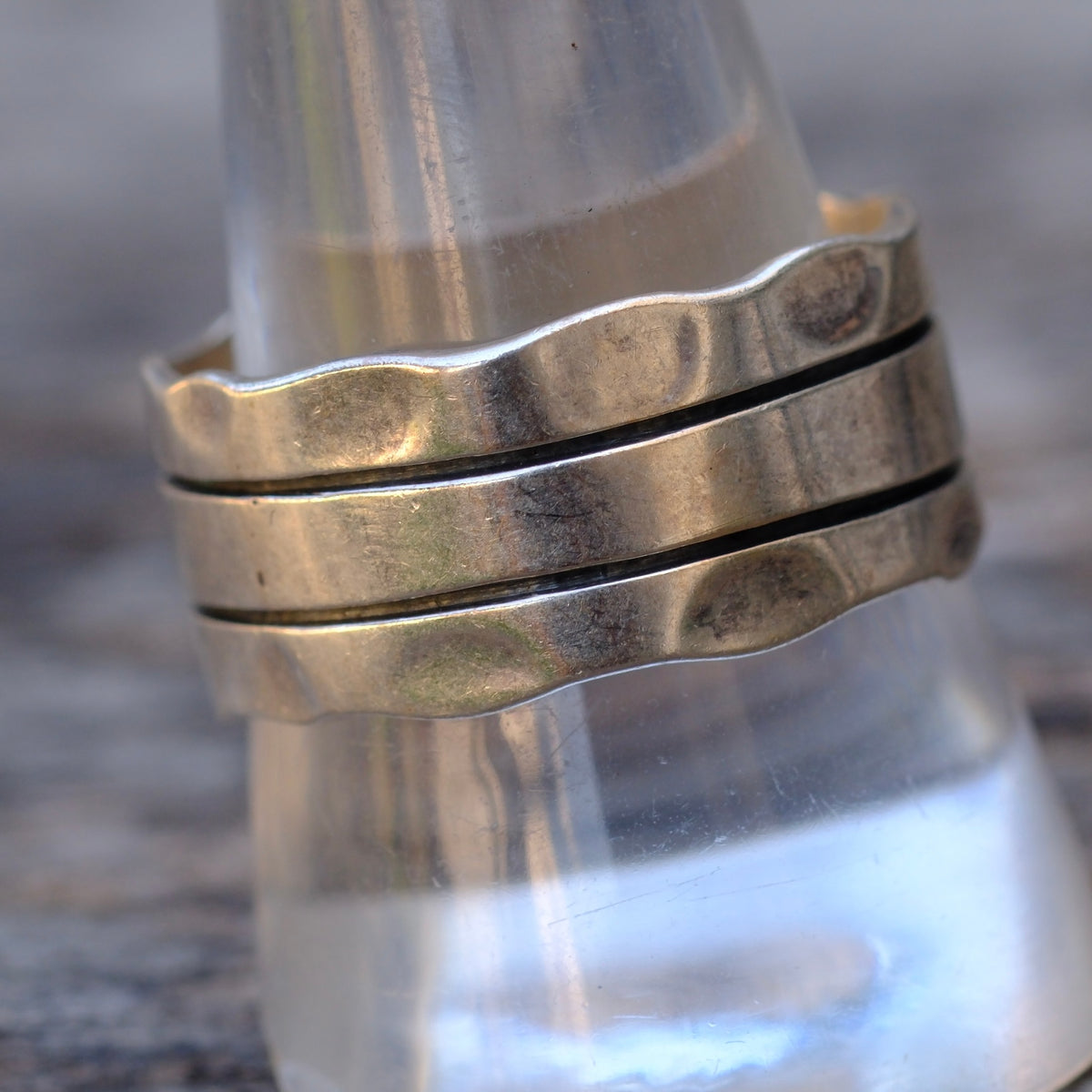 Vintage Sterling Silver Thick Band Ring 11.25