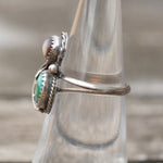 Vintage Sterling Turquoise and MOP Feather Ring 5.25