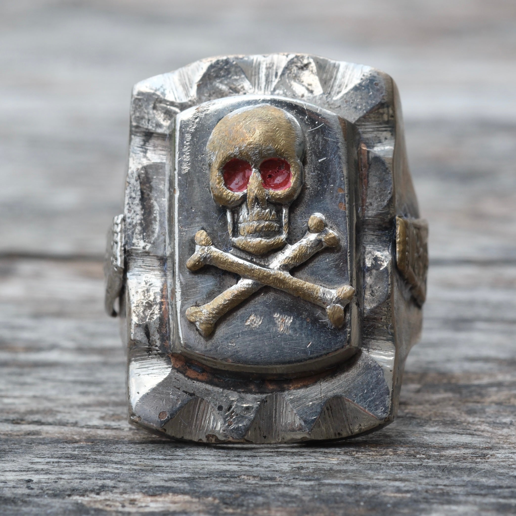 Vintage Mexican Biker Skull Ring 11