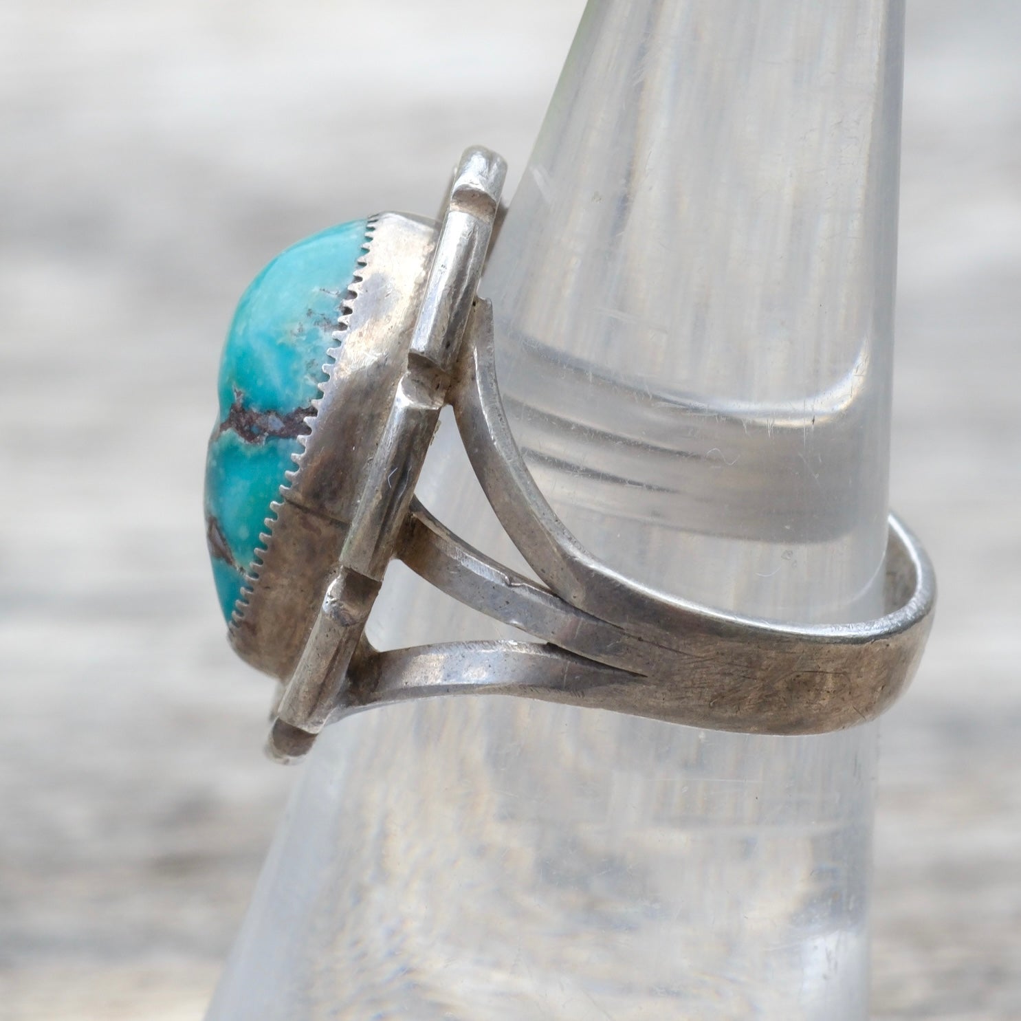 Vintage Sterling Turquoise Ring 6.5