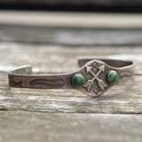 Vintage Sterling Turquoise Crossed Arrows Cuff