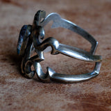 Vintage Sterling Turquoise Sandcast Cuff Bracelet