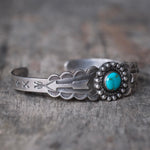 Vintage Sterling Turquoise Arrows Cuff