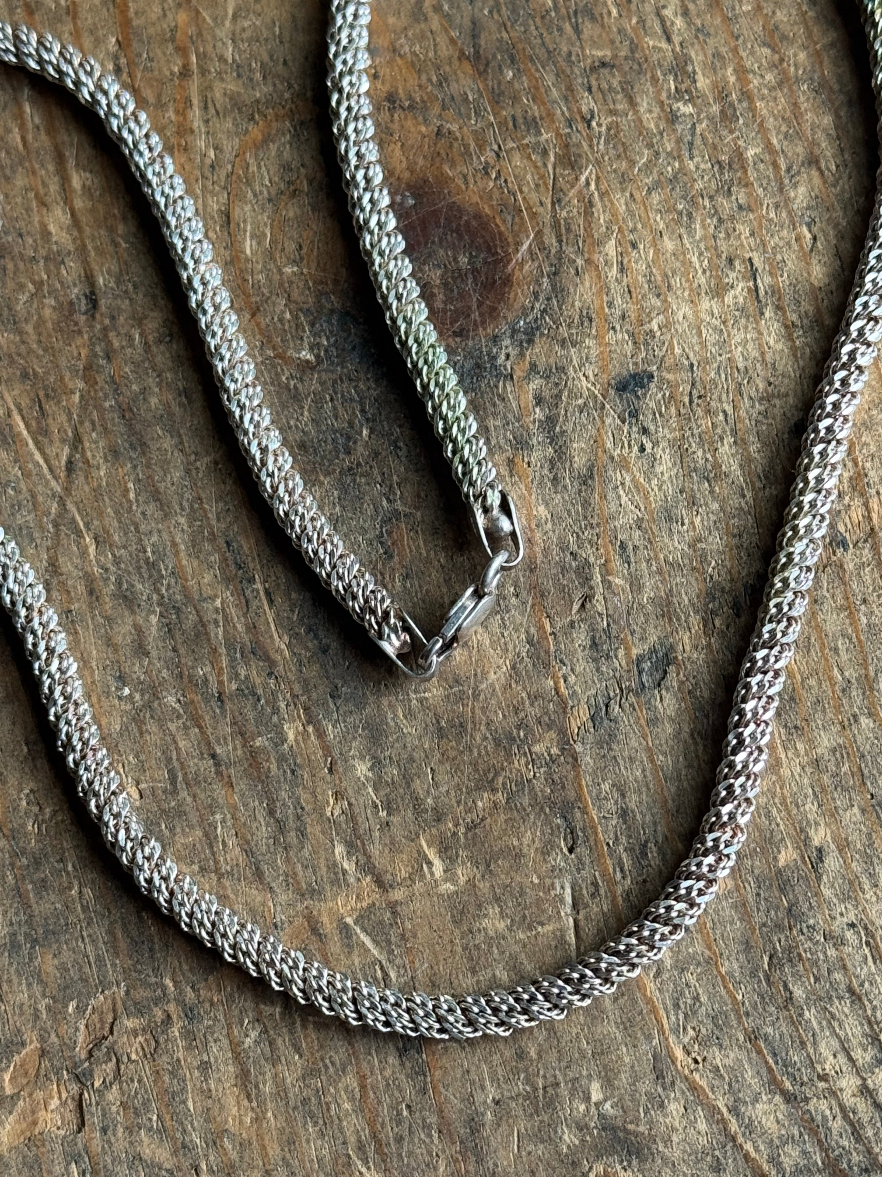 Vintage Sterling Silver 17.75” Round Curb Chain