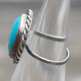 Vintage Sterling Turquoise Roper Ring 4