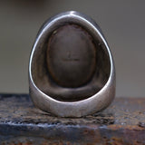 Vintage Sterling Turquoise V For Victory Bells Trading Post Ring 10