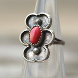 Vintage Sterling Tigers Eye Floral Ring 3