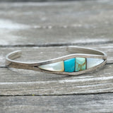 Vintage Sterling Multistone Inlay Cuff
