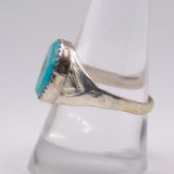 Vintage Sterling Turquoise Stamped Band Ring 10