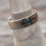Vintage Sterling Inlay Lizard Band 7