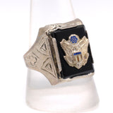 Vintage Sterling Military Signet Ring 11