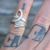 Vintage Sterling Silver Modernist Ring 4.5