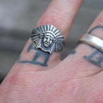 Vintage Sterling Silver Chief Ring 5.5