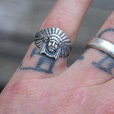 Vintage Sterling Silver Chief Ring 5.5