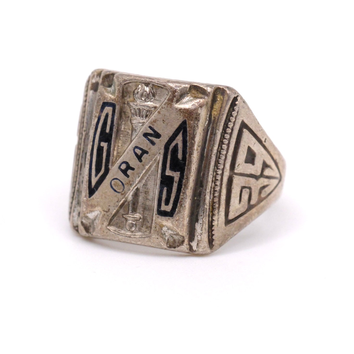 Vintage Sterling ORAN Class Ring 5.5