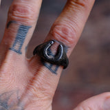 Vintage Sterling Silver Lucky Horseshoe Ring 11