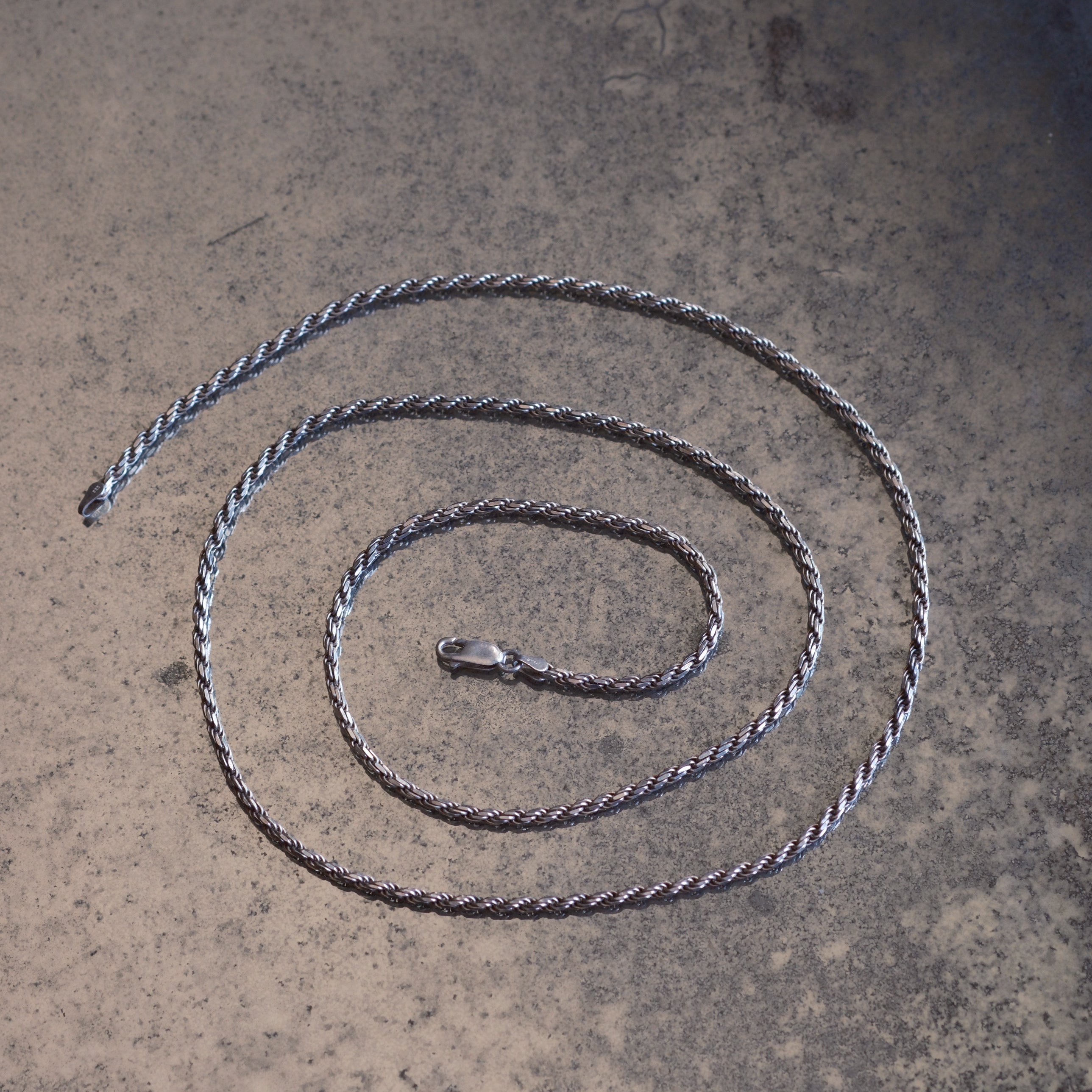 Vintage Sterling Silver Roper Chain Necklace 30"