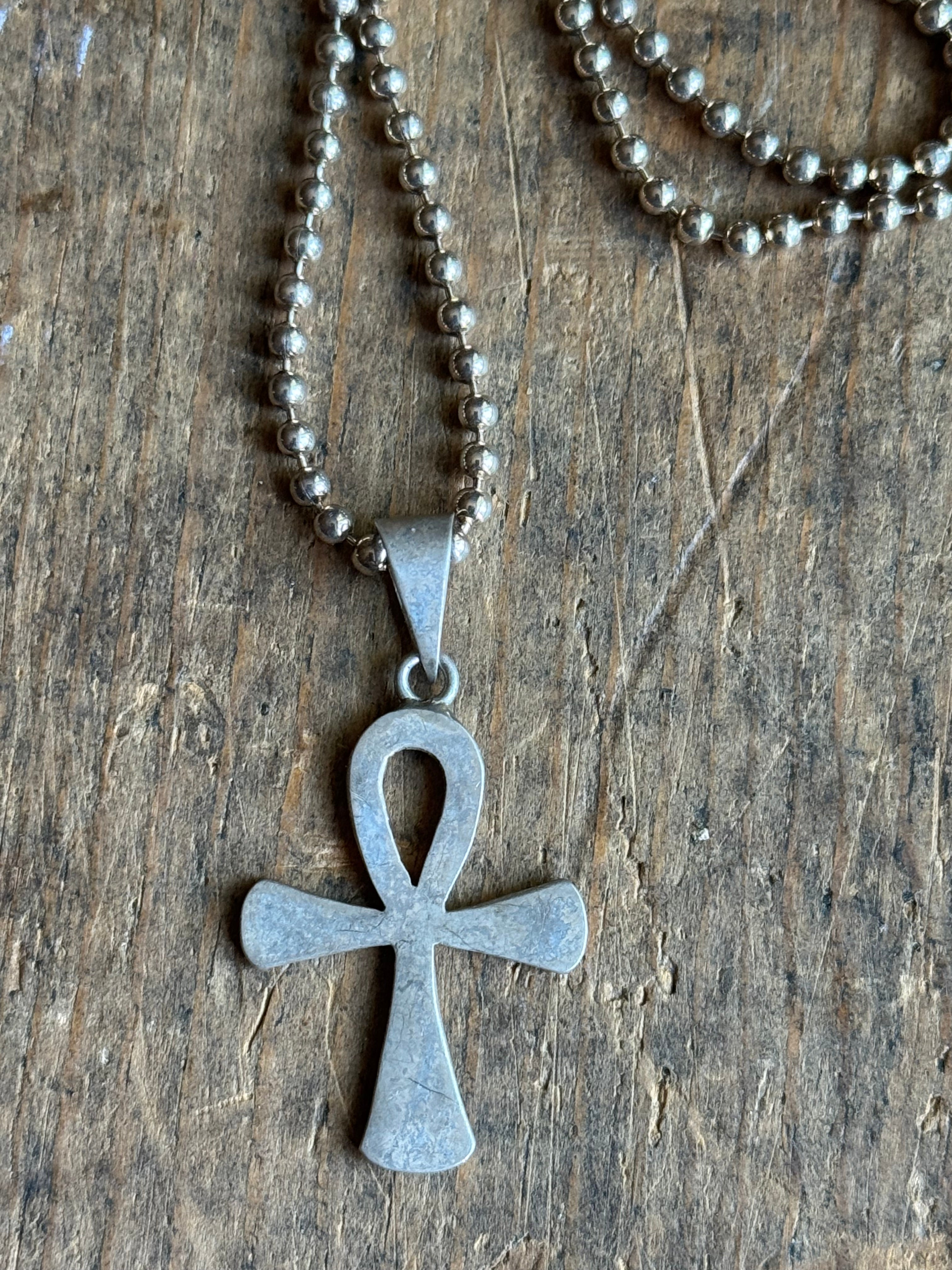 Vintage Sterling Silver Ankh Necklace