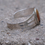 Vintage Sterling Agate Stamped Cuff