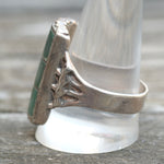 Vintage Sterling Turquoise and Malachite Inlay Ring 12