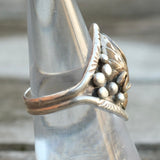 Vintage Sterling Silver Feather Ring 7