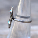 Vintage Sterling 2-Stone Turquoise Ring 4.5