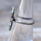 Vintage Sterling 2-Stone Turquoise Ring 4.5