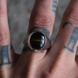 Vintage Sterling Tigers Eye Signet Ring 9.25