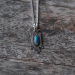 Vintage Sterling Turquoise Thunderbird Necklace