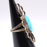 Vintage Sterling Turquoise Floral Ring 4
