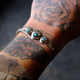 Vintage Sterling Turquoise Bear Paw Cuff 6.5"