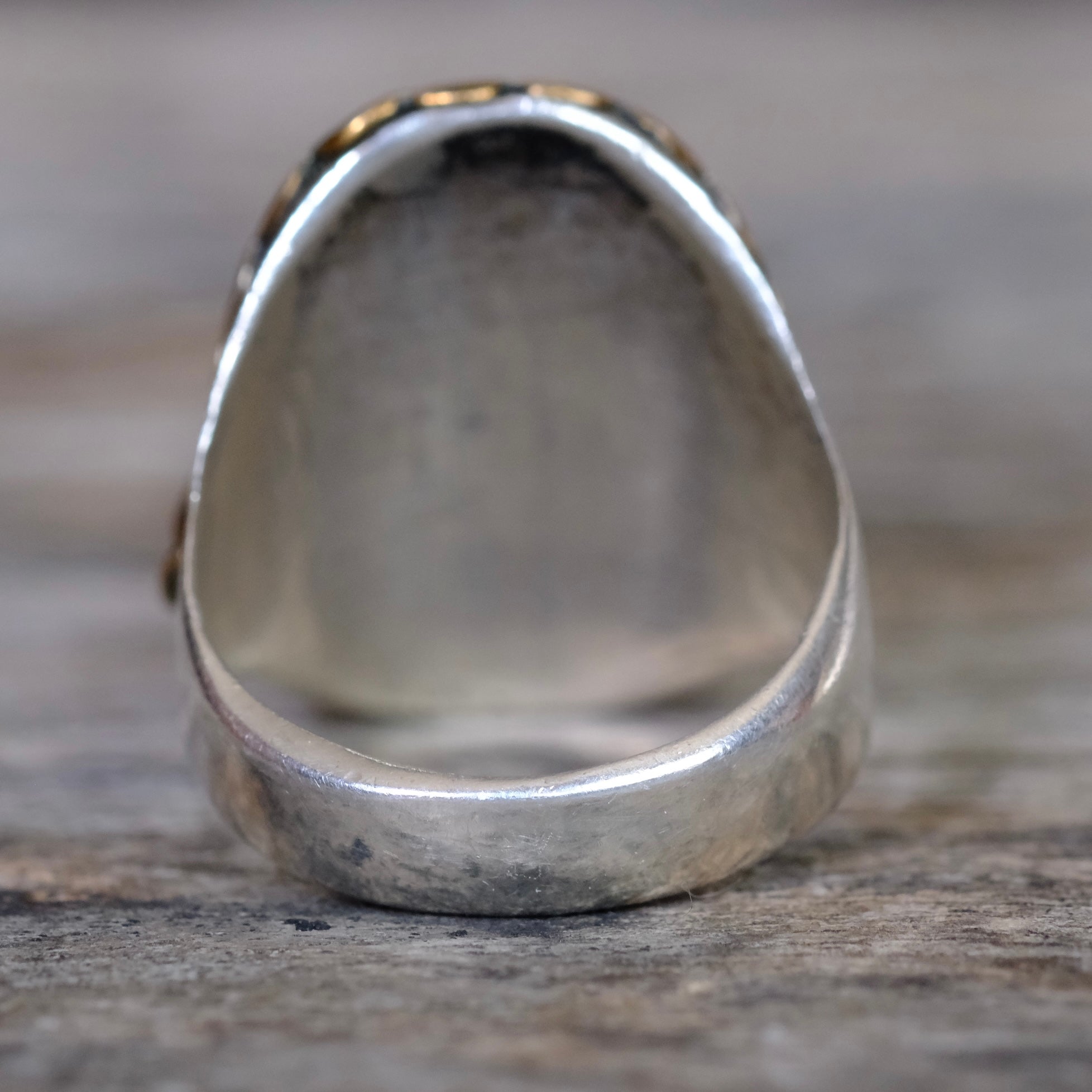Vintage Sterling and Copper Eagle Ring 10.75