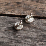 Vintage Sterling Multistone Inlay Stud Earrings
