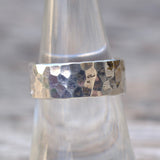 Vintage Sterling Silver Faceted Band Ring 6.75