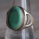 Vintage Sterling Turquoise Stamped Band Ring 9.25