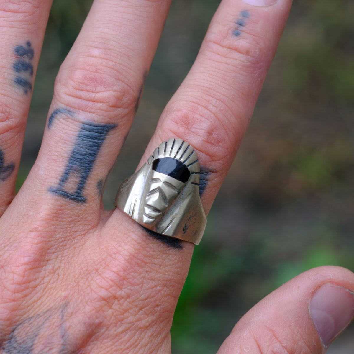 Vintage Sterling Pharoah Ring 12