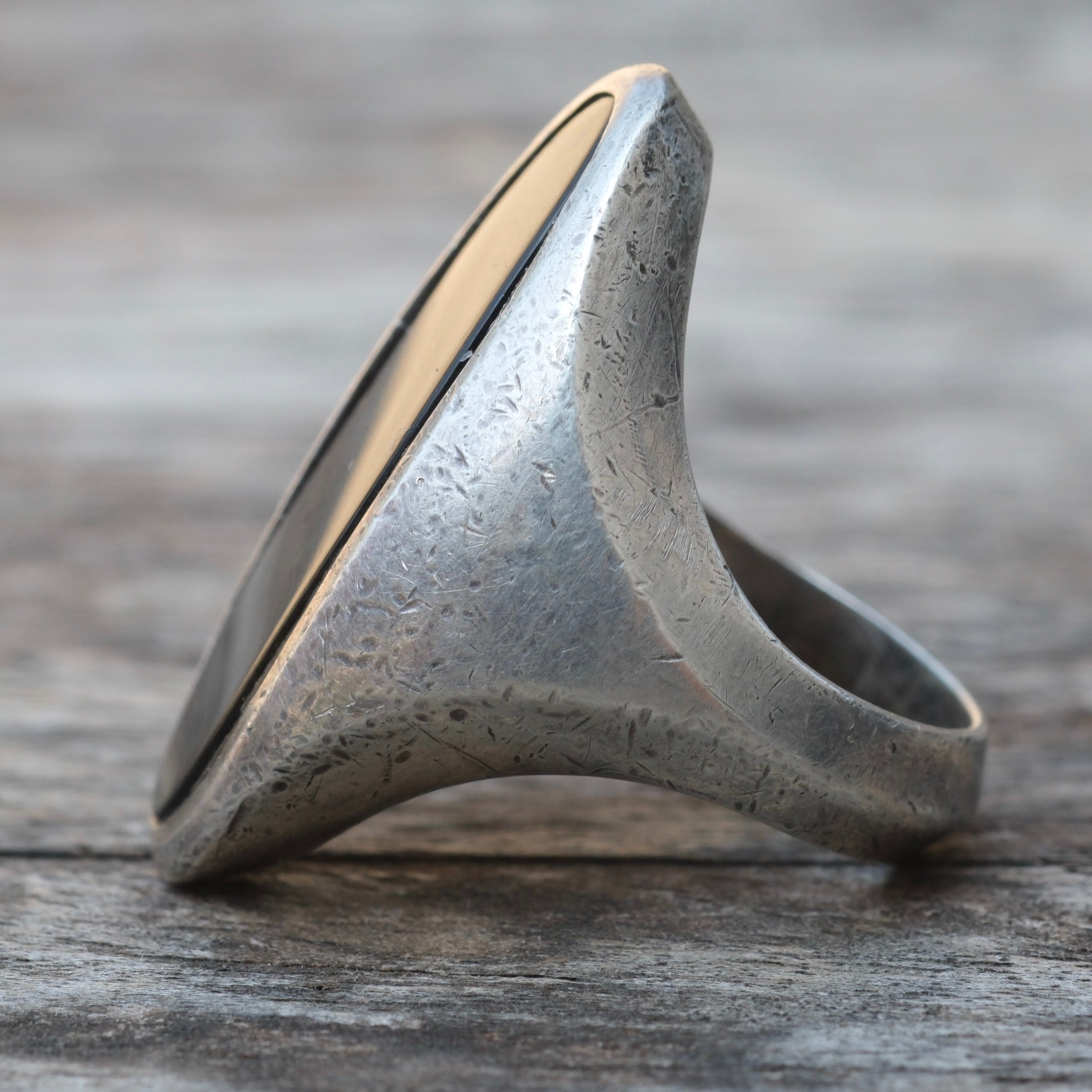 Vintage Sterling Onyx Ring 6