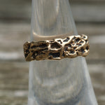 Vintage 14K Gold Brutalist Band 6