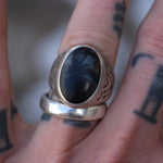 Vintage Sterling Trading Post Petrified Wood V for Victory Ring 9