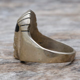 Vintage Sterling Jet Pharaoh Ring 12