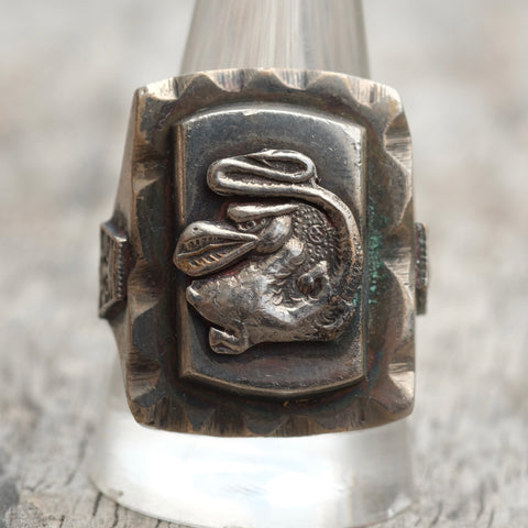 Vintage Mexican Biker Lucky Dragon Souvenir Ring 11.5