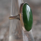 Vintage Sterling Green Carnelian Ring 5.75