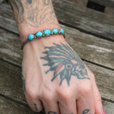 Vintage Sterling 5-Stone Turquoise Cuff