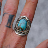 Vintage Sterling Turquoise Ring 10.25
