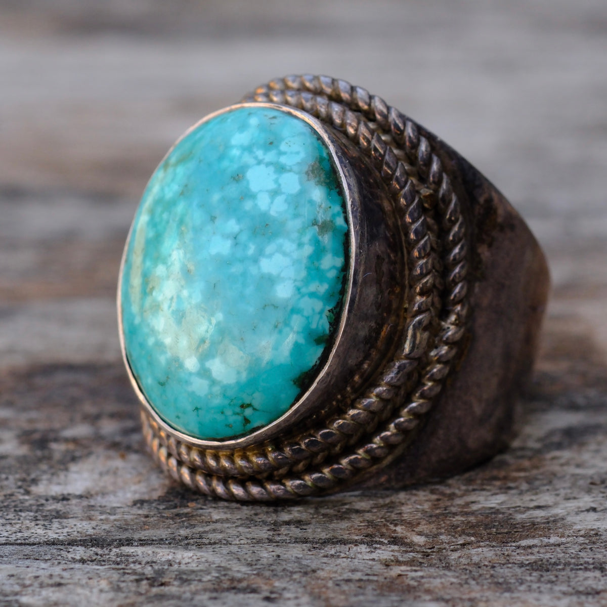 Vintage Sterling Turquoise Ring 8