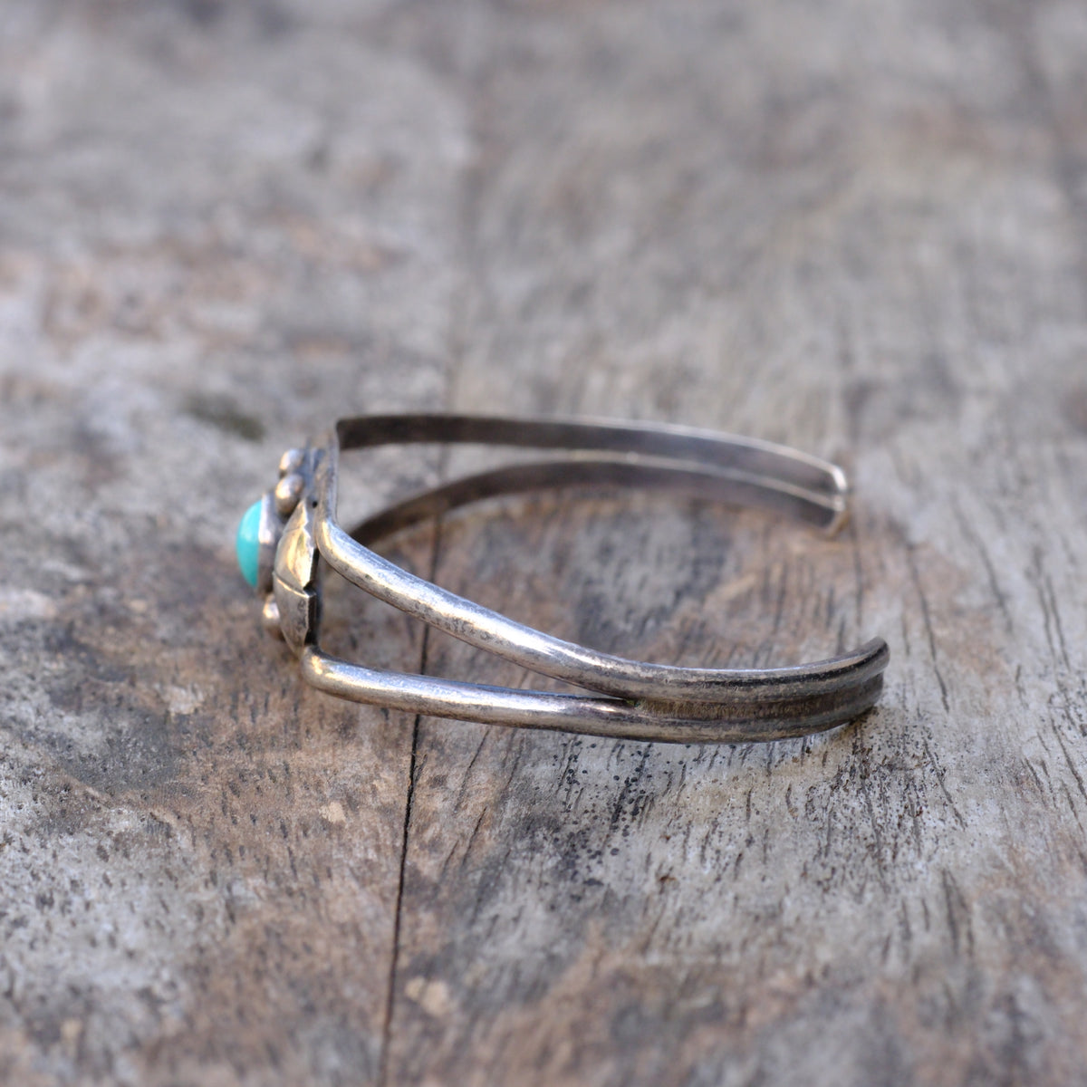 Vintage Sterling Turquoise Winged Cuff Bracelet
