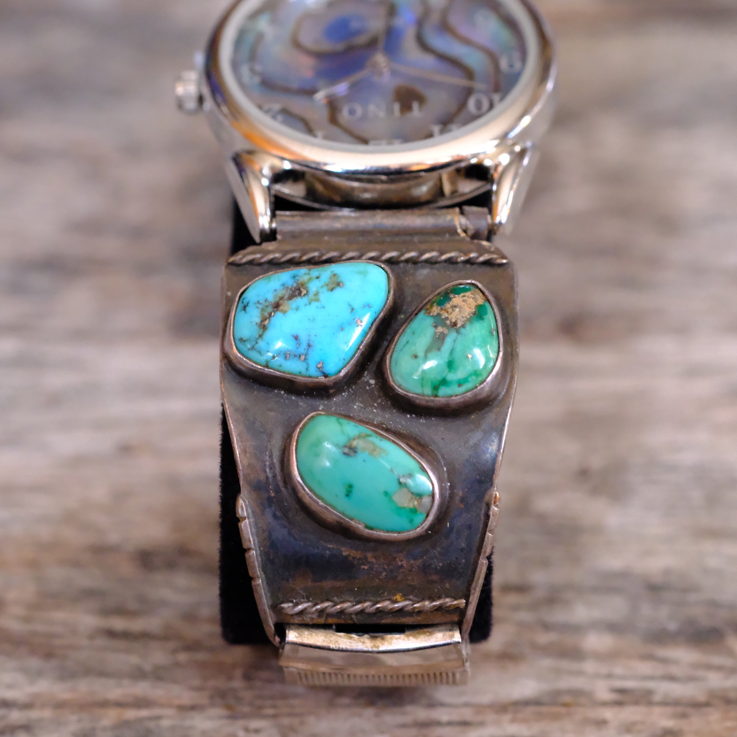 Vintage Sterling 6-Stone Turquoise Watch